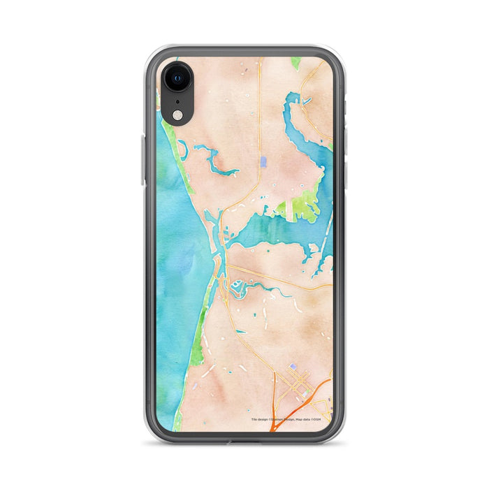 Custom iPhone XR Moss Landing California Map Phone Case in Watercolor