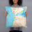 Person holding 18x18 Custom Moss Landing California Map Throw Pillow in Watercolor