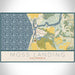 Moss Landing California Map Print Landscape Orientation in Woodblock Style With Shaded Background