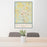 24x36 Moultrie Georgia Map Print Portrait Orientation in Woodblock Style Behind 2 Chairs Table and Potted Plant