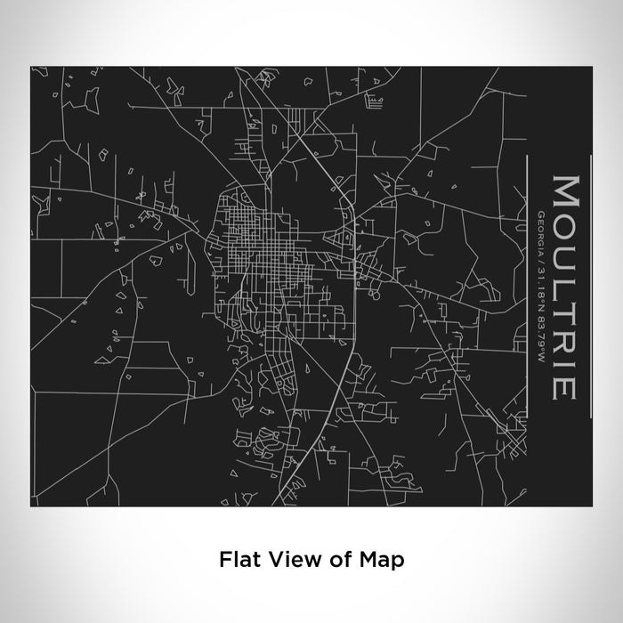 Rendered View of Moultrie Georgia Map Engraving on 20oz Stainless Steel Insulated Bottle with Bamboo Top in Black