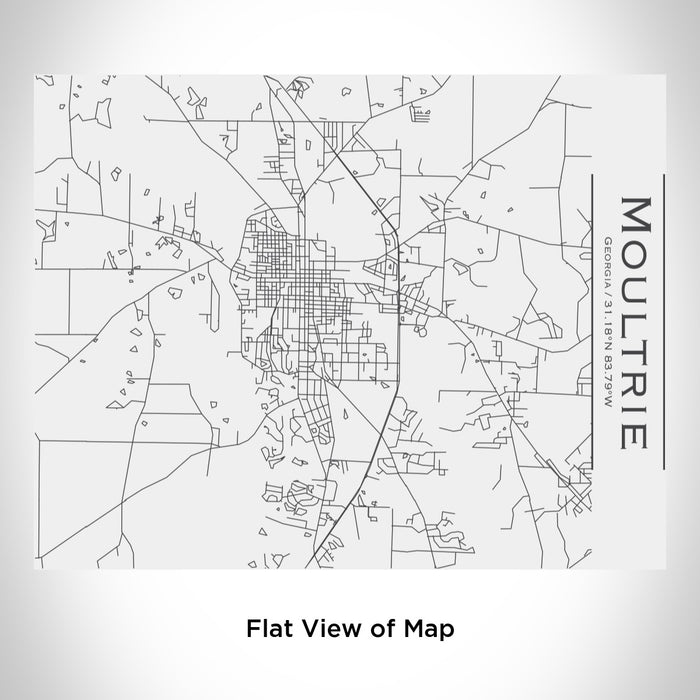 Rendered View of Moultrie Georgia Map Engraving on 20oz Stainless Steel Insulated Bottle with Bamboo Top in White