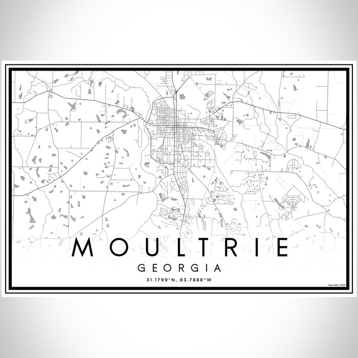 Moultrie Georgia Map Print Landscape Orientation in Classic Style With Shaded Background