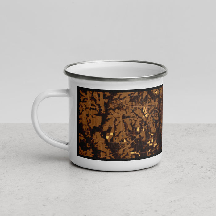 Left View Custom Moultrie Georgia Map Enamel Mug in Ember
