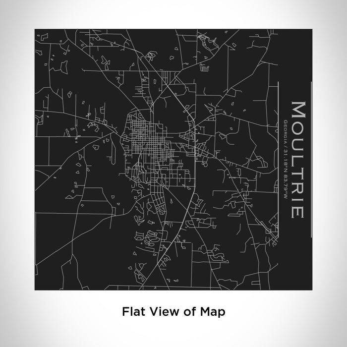 Rendered View of Moultrie Georgia Map Engraving on 17oz Stainless Steel Insulated Tumbler in Black