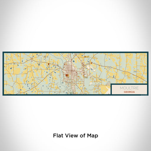 Flat View of Map Custom Moultrie Georgia Map Enamel Mug in Woodblock