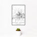 12x18 Mount Adams Washington Map Print Portrait Orientation in Classic Style With Small Cactus Plant in White Planter