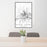 24x36 Mount Adams Washington Map Print Portrait Orientation in Classic Style Behind 2 Chairs Table and Potted Plant