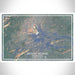 Mount Adams Washington Map Print Landscape Orientation in Afternoon Style With Shaded Background