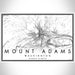 Mount Adams Washington Map Print Landscape Orientation in Classic Style With Shaded Background