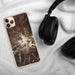 Custom Mount Adams Washington Map Phone Case in Ember on Table with Black Headphones