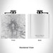 Rendered View of Mount Adams Washington Map Engraving on 6oz Stainless Steel Flask in White