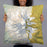 Person holding 22x22 Custom Mount Adams Washington Map Throw Pillow in Woodblock