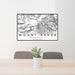 24x36 Mount Baker Washington Map Print Lanscape Orientation in Classic Style Behind 2 Chairs Table and Potted Plant