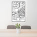24x36 Mount Baker Washington Map Print Portrait Orientation in Classic Style Behind 2 Chairs Table and Potted Plant