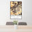 24x36 Mount Baker Washington Map Print Portrait Orientation in Ember Style Behind 2 Chairs Table and Potted Plant