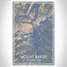 Mount Baker Washington Map Print Portrait Orientation in Afternoon Style With Shaded Background