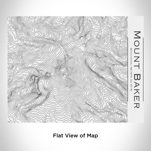 Rendered View of Mount Baker Washington Map Engraving on 20oz Stainless Steel Insulated Bottle with Bamboo Top in White