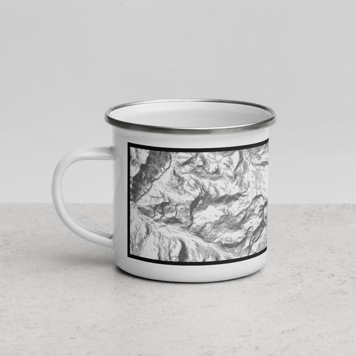 Left View Custom Mount Baker Washington Map Enamel Mug in Classic