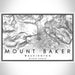 Mount Baker Washington Map Print Landscape Orientation in Classic Style With Shaded Background