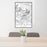 24x36 Mount Diablo California Map Print Portrait Orientation in Classic Style Behind 2 Chairs Table and Potted Plant