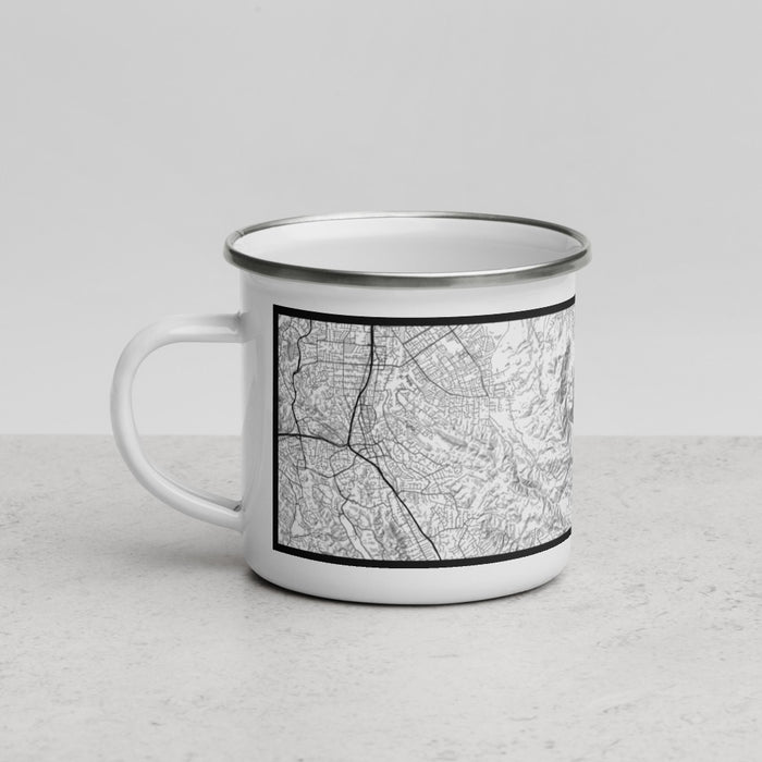 Left View Custom Mount Diablo California Map Enamel Mug in Classic