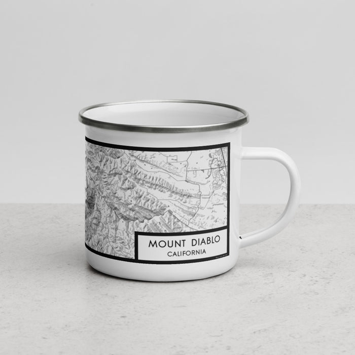 Right View Custom Mount Diablo California Map Enamel Mug in Classic