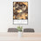 24x36 Mount Diablo California Map Print Portrait Orientation in Ember Style Behind 2 Chairs Table and Potted Plant