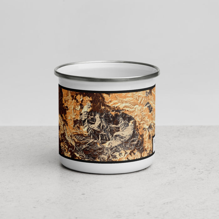 Front View Custom Mount Diablo California Map Enamel Mug in Ember