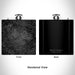 Rendered View of Mount Diablo California Map Engraving on 6oz Stainless Steel Flask in Black