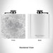 Rendered View of Mount Diablo California Map Engraving on 6oz Stainless Steel Flask in White