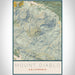 Mount Diablo California Map Print Portrait Orientation in Woodblock Style With Shaded Background