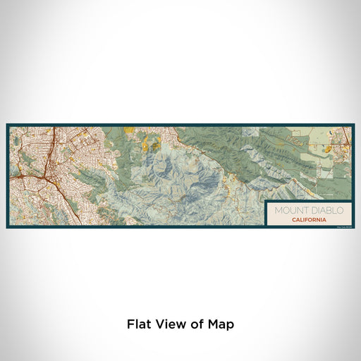 Flat View of Map Custom Mount Diablo California Map Enamel Mug in Woodblock