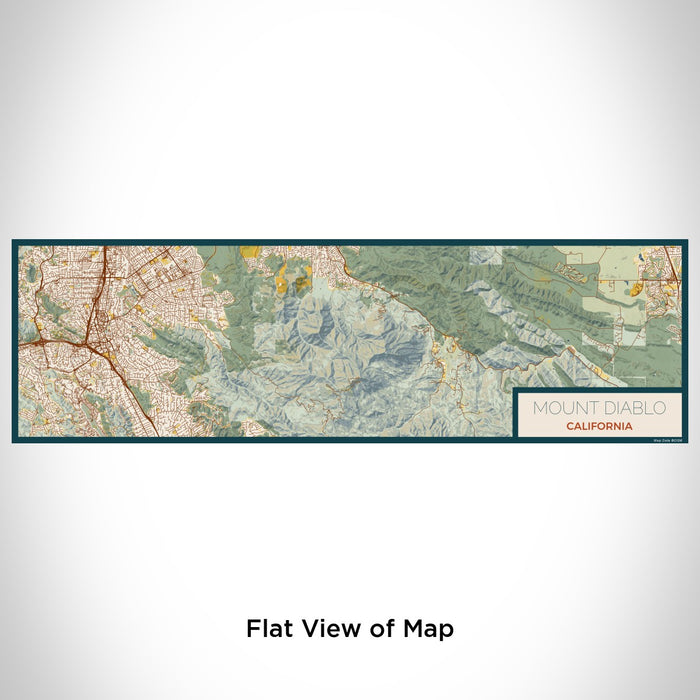 Flat View of Map Custom Mount Diablo California Map Enamel Mug in Woodblock