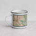 Left View Custom Mount Diablo California Map Enamel Mug in Woodblock