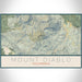 Mount Diablo California Map Print Landscape Orientation in Woodblock Style With Shaded Background