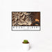 12x18 Mount Elbert Colorado Map Print Landscape Orientation in Ember Style With Small Cactus Plant in White Planter
