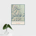16x24 Mount Elbert Colorado Map Print Portrait Orientation in Woodblock Style With Tropical Plant Leaves in Water