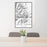 24x36 Mount Elbert Colorado Map Print Portrait Orientation in Classic Style Behind 2 Chairs Table and Potted Plant