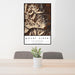 24x36 Mount Elbert Colorado Map Print Portrait Orientation in Ember Style Behind 2 Chairs Table and Potted Plant