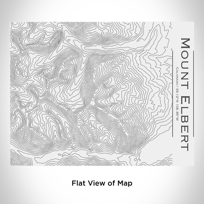 Rendered View of Mount Elbert Colorado Map Engraving on 20oz Stainless Steel Insulated Bottle with Bamboo Top in White