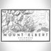 Mount Elbert Colorado Map Print Landscape Orientation in Classic Style With Shaded Background