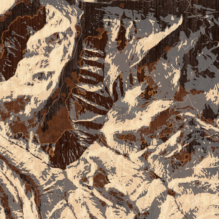 Mount Elbert Colorado Map Print in Ember Style Zoomed In Close Up Showing Details
