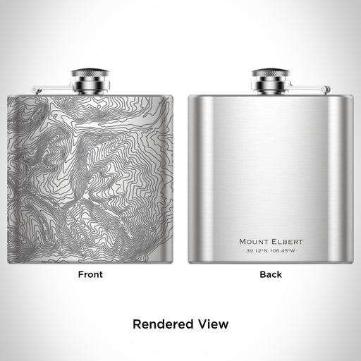 Rendered View of Mount Elbert Colorado Map Engraving on undefined