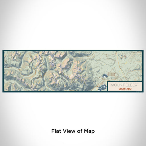 Flat View of Map Custom Mount Elbert Colorado Map Enamel Mug in Woodblock