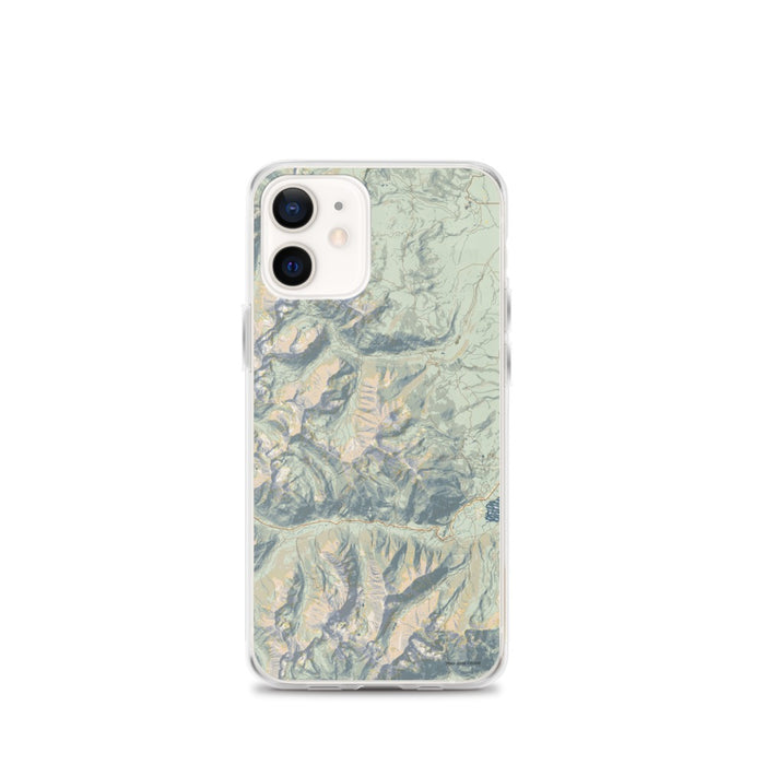 Custom Mount Elbert Colorado Map iPhone 12 mini Phone Case in Woodblock