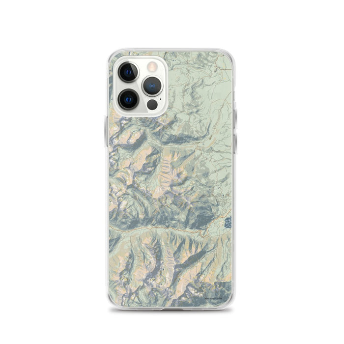 Custom Mount Elbert Colorado Map iPhone 12 Pro Phone Case in Woodblock