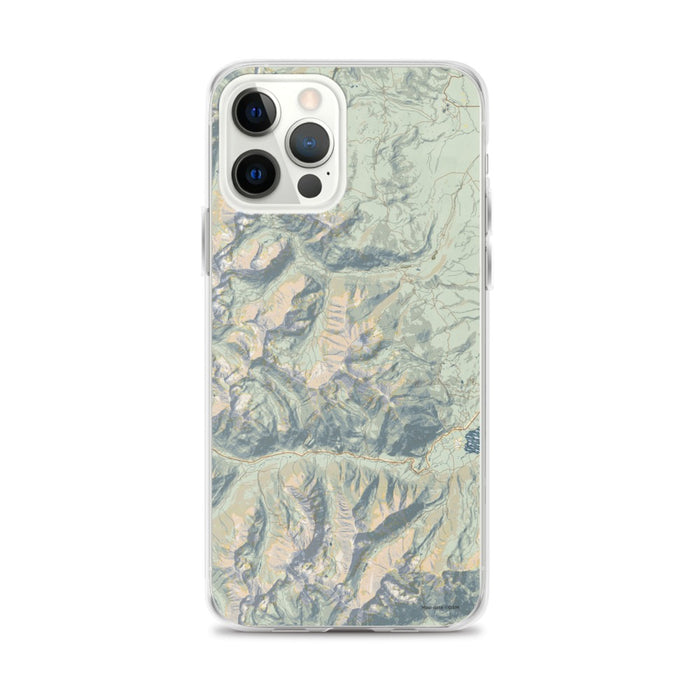 Custom Mount Elbert Colorado Map iPhone 12 Pro Max Phone Case in Woodblock