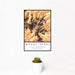 12x18 Mount Evans Colorado Map Print Portrait Orientation in Ember Style With Small Cactus Plant in White Planter