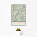 12x18 Mount Evans Colorado Map Print Portrait Orientation in Woodblock Style With Small Cactus Plant in White Planter